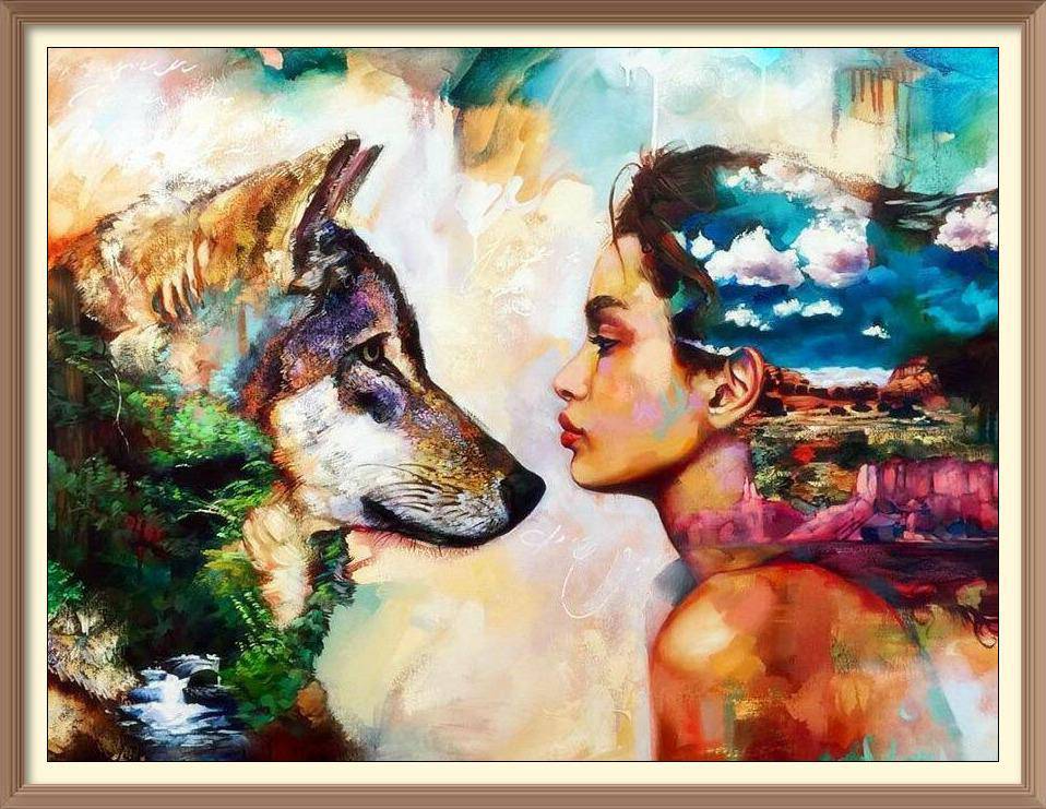 Nature Girl And Her Friend - Diamond Paintings - Diamond Art - Paint With Diamonds - Legendary DIY  | Free shipping | 50% Off