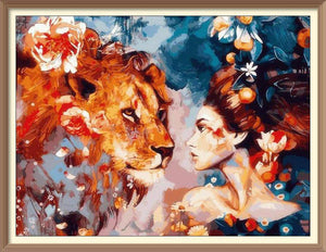 Lady And The Lion - Diamond Paintings - Diamond Art - Paint With Diamonds - Legendary DIY  | Free shipping | 50% Off