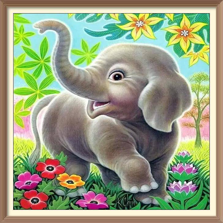 Cartoon Elephant - Diamond Paintings - Diamond Art - Paint With Diamonds - Legendary DIY - Best price - Premium - Free Shipping - Arts and Crafts