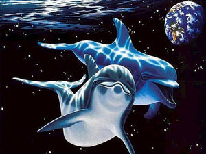 2 Dolphin under Water - Diamond Paintings - Diamond Art - Paint With Diamonds - Legendary DIY  | Free shipping | 50% Off