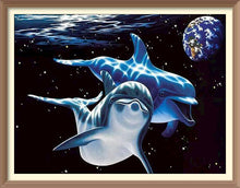 2 Dolphin under Water - Diamond Paintings - Diamond Art - Paint With Diamonds - Legendary DIY - Best price - Premium - Free Shipping - Arts and Crafts