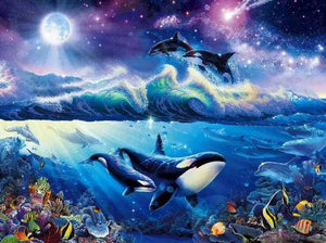 Whales under the Moonlight - Diamond Paintings - Diamond Art - Paint With Diamonds - Legendary DIY  | Free shipping | 50% Off
