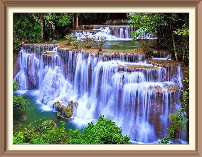 Waterfall in Primary Forest 2 - Diamond Paintings - Diamond Art - Paint With Diamonds - Legendary DIY  | Free shipping | 50% Off