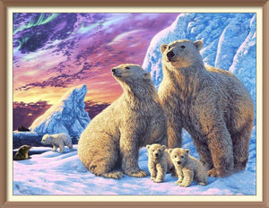 Big Family Polar Bears - Diamond Paintings - Diamond Art - Paint With Diamonds - Legendary DIY  | Free shipping | 50% Off