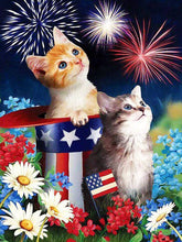 Cats Watching The Fireworks - Diamond Paintings - Diamond Art - Paint With Diamonds - Legendary DIY  | Free shipping | 50% Off