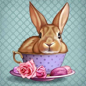 Brown Rabbit In The Cup - Diamond Paintings - Diamond Art - Paint With Diamonds - Legendary DIY  | Free shipping | 50% Off