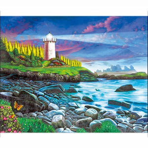 Lighthouse in The Storm - Diamond Paintings - Diamond Art - Paint With Diamonds - Legendary DIY  | Free shipping | 50% Off