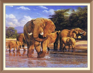Herd Elephants - Diamond Paintings - Diamond Art - Paint With Diamonds - Legendary DIY  | Free shipping | 50% Off