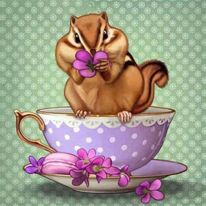 Lovely Little Squirrel And Purple Cup - Diamond Paintings - Diamond Art - Paint With Diamonds - Legendary DIY  | Free shipping | 50% Off