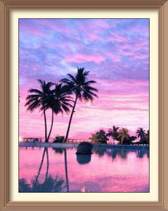 Pink Sky on The Island - Diamond Paintings - Diamond Art - Paint With Diamonds - Legendary DIY  | Free shipping | 50% Off