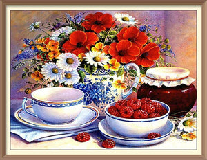 Raspberries And Flowers - Diamond Paintings - Diamond Art - Paint With Diamonds - Legendary DIY  | Free shipping | 50% Off