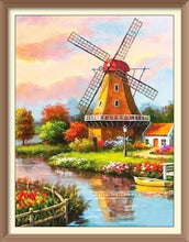 Windmill In The Flower Field 2