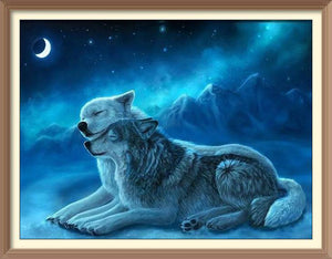 Wolf And Moon - Diamond Paintings - Diamond Art - Paint With Diamonds - Legendary DIY  | Free shipping | 50% Off