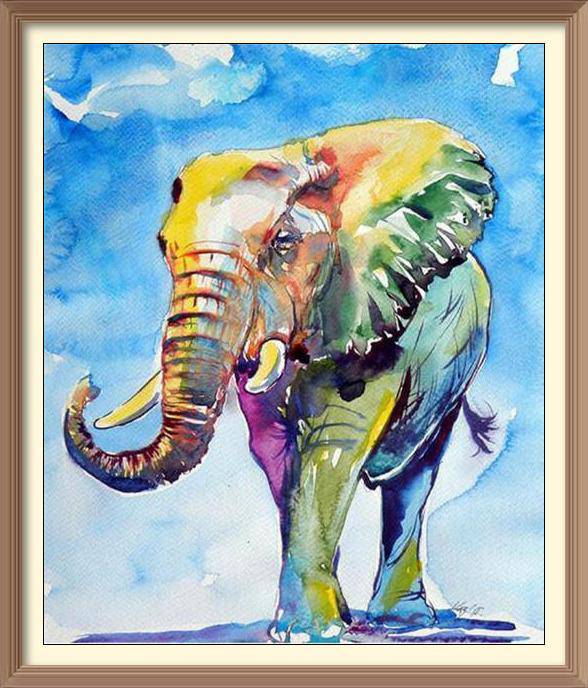 Watercolor Elephant - Diamond Paintings - Diamond Art - Paint With Diamonds - Legendary DIY - Best price - Premium - Free Shipping - Arts and Crafts