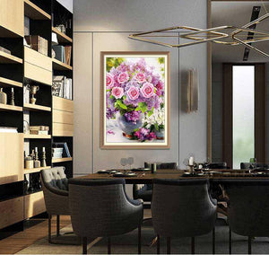 Pink Roses - Diamond Paintings - Diamond Art - Paint With Diamonds - Legendary DIY  | Free shipping | 50% Off