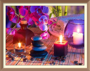 Orchid candle stone flower 4