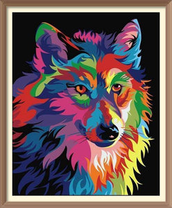 Multicolored Wolf - Diamond Paintings - Diamond Art - Paint With Diamonds - Legendary DIY  | Free shipping | 50% Off