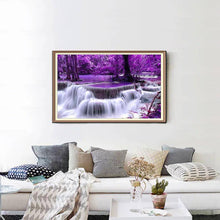 Purple Light in Waterfall - Diamond Paintings - Diamond Art - Paint With Diamonds - Legendary DIY  | Free shipping | 50% Off