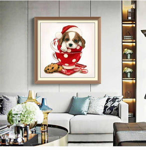 Puppy In The Red Cup - Diamond Paintings - Diamond Art - Paint With Diamonds - Legendary DIY  | Free shipping | 50% Off